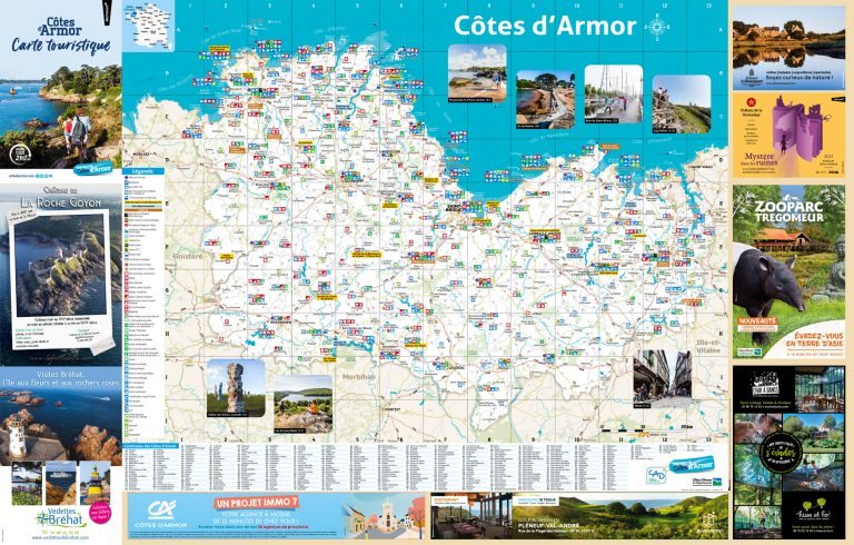 Carte touristique des Côtes d'Armor