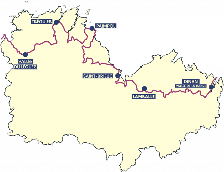 Carte du Tro Breizh en Côtes d'Armor